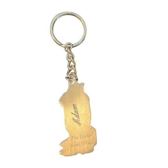 Vintage 1994 GAP Fine Pewter Keychain Golf Bag Balls Clubs Engraved Adam 4.5" - Picture 3 of 5